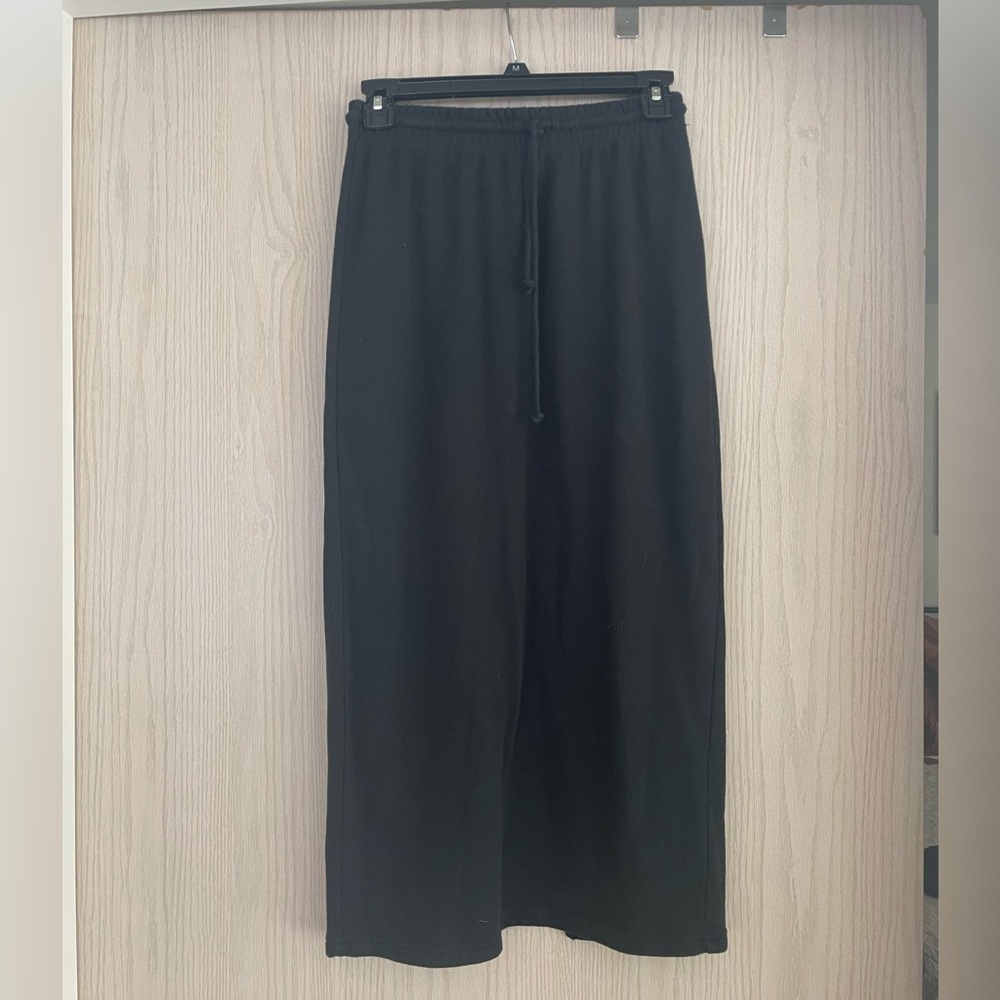 Midi Black Drawstring Skirt XS American Eagle
